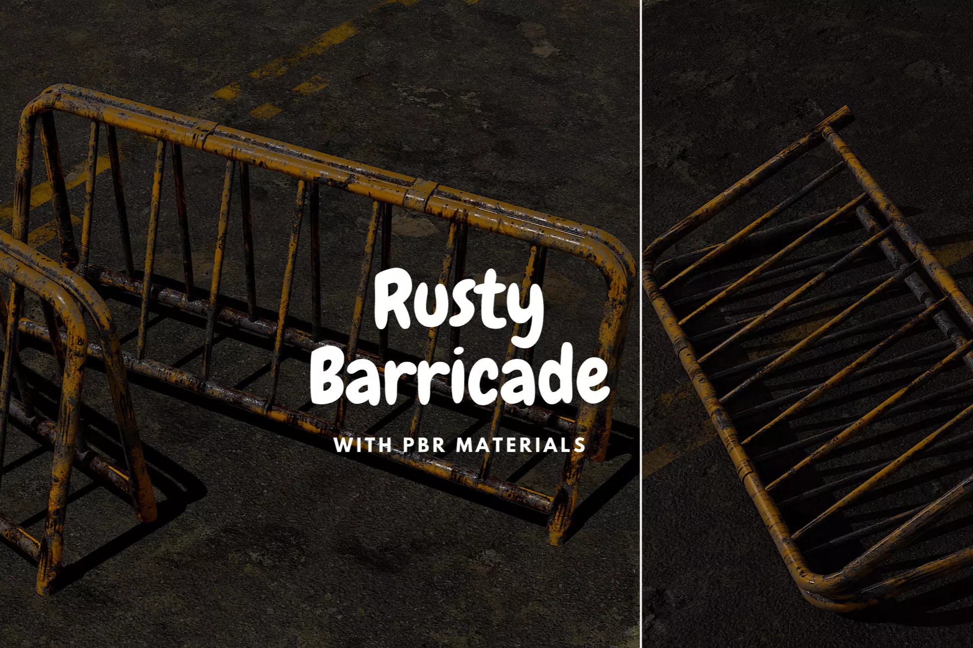 Rusty Barricade with PBR materials (2K/4K)