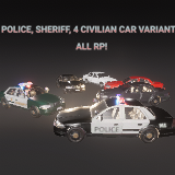 Icon of the asset:Police, sheriff, 4 civilian cars variants