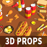 Icon of the asset:3D Fast Food Lowpoly Models
