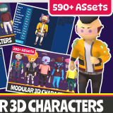 Icon of the asset:Modular 3D Cyberpunk Characters Pack