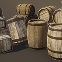 Icon of the asset:Medieval barrels and boxes