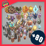 Icon of the asset:Cartoon Fantasy Shields (+80)