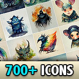 Icon of the asset:Watercolor Icons 2 - Monsters & Animals - Fantasy & RPG themed Icons