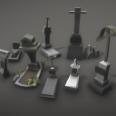 Icon of the asset:Low Poly Cemetery Grave Kit with LODs