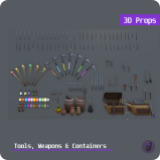 Icon of the asset:3D Low Poly Tools, Weapons & Containers