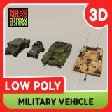 Icon of the asset:Mobile Military Low Poly Vehicle Set Pack