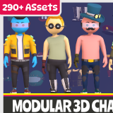 Icon of the asset:Modular 3D Cyberpunk Characters Vol 1