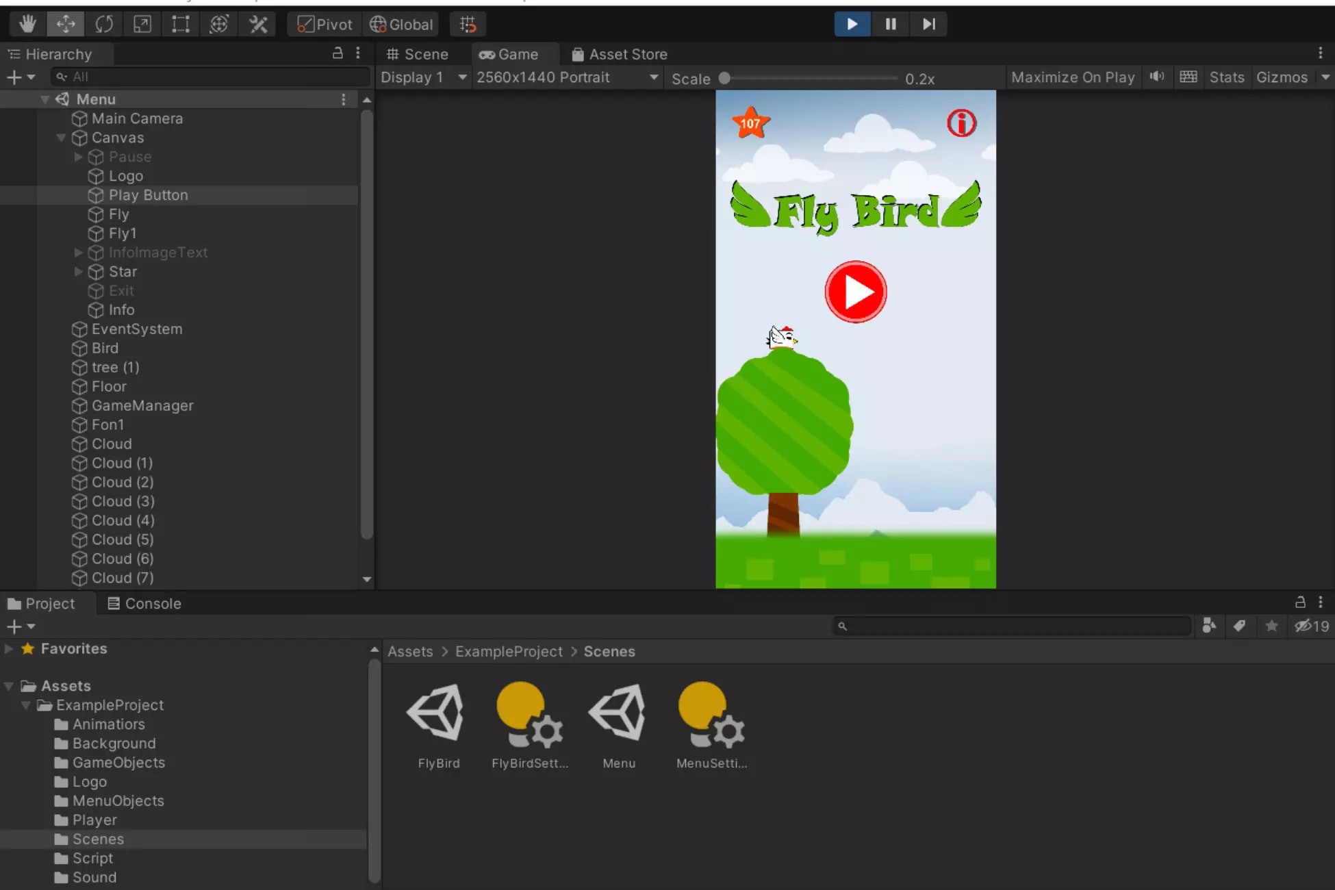 2D Bird Game Mobile